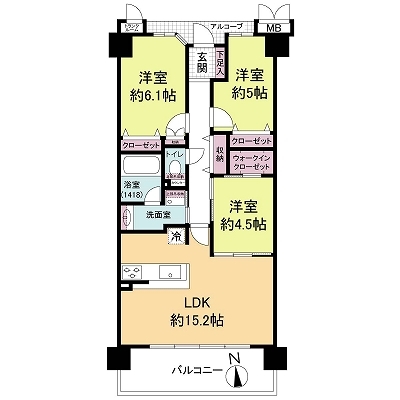 森都ＯＳＡＫＡウエストヴィルの間取図