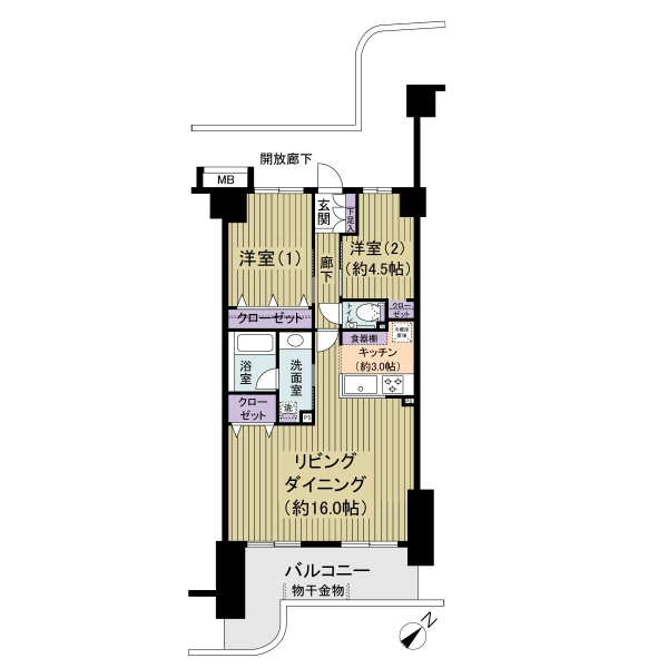 アリーナコースト弐番街の間取図