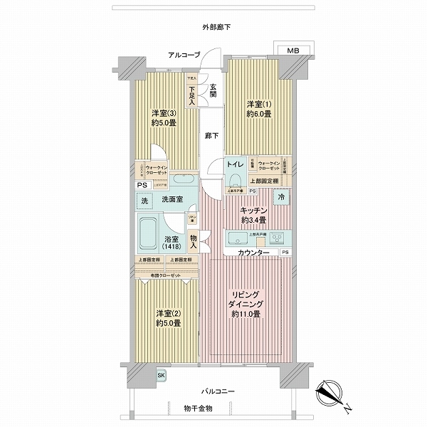 オークプレイス豊洲の間取図