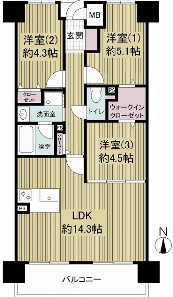 ファミール関目・高殿の間取図