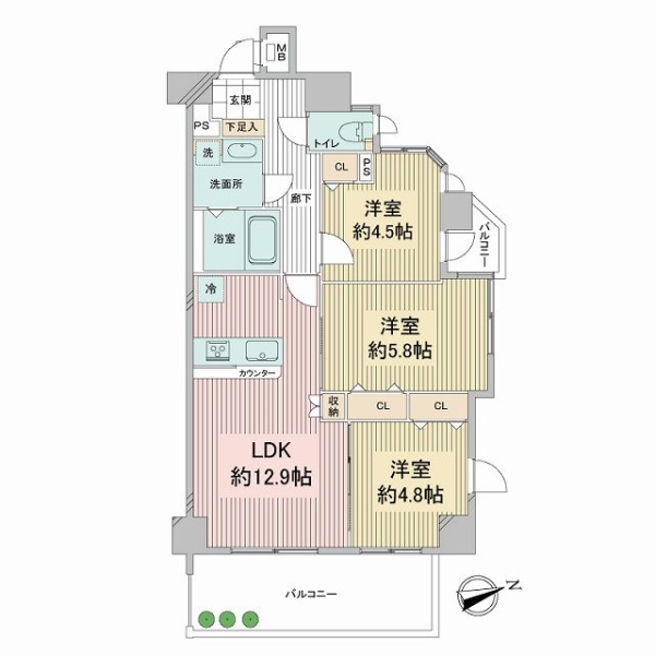 アークフォルム杭瀬公園の間取図