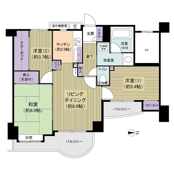 ライオンズマンション菊川リバーサイドの間取図