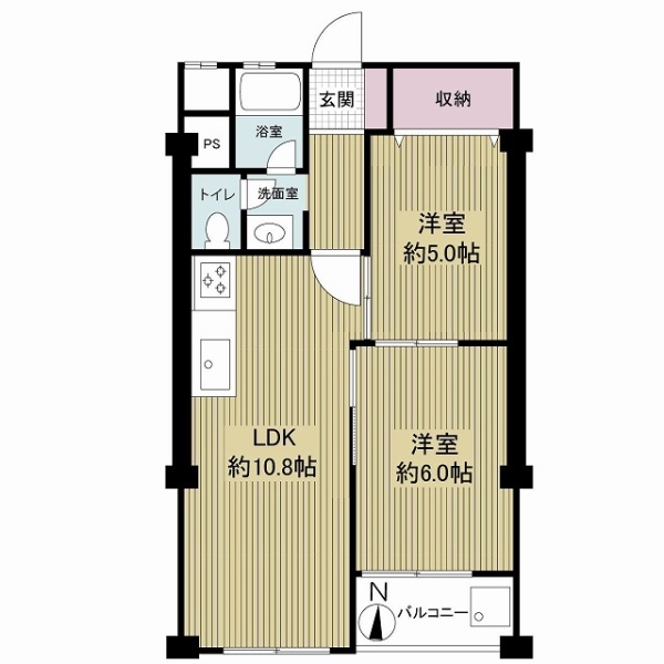 桃山台コーポラスの間取図