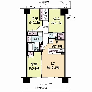 メイツブラン・ヴェリテ若江岩田の間取図