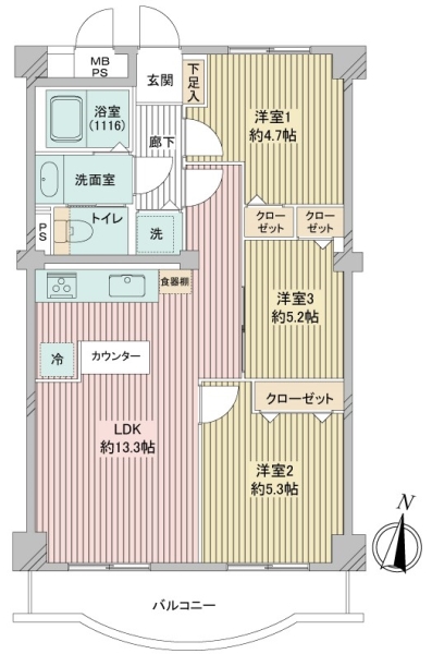 大森ハイツの間取図