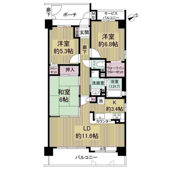 グリーンコーポ豊中南の間取図