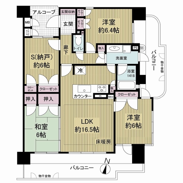 デュアル茨木プレステージュの間取図