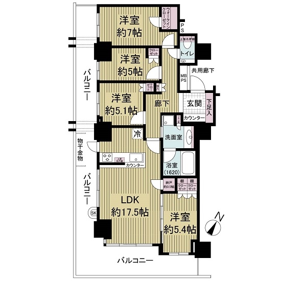 住吉川リバーサイドフォーラムザ・レジデンスの間取図