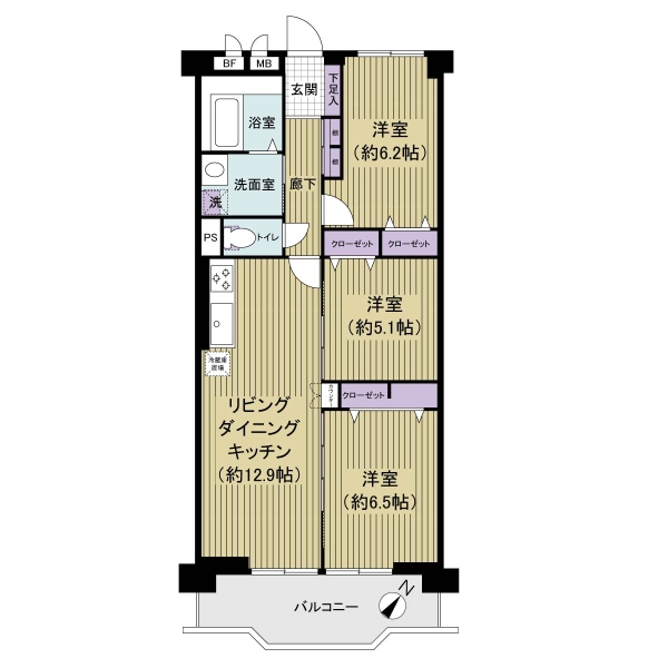 千里山サニーハイツの間取図