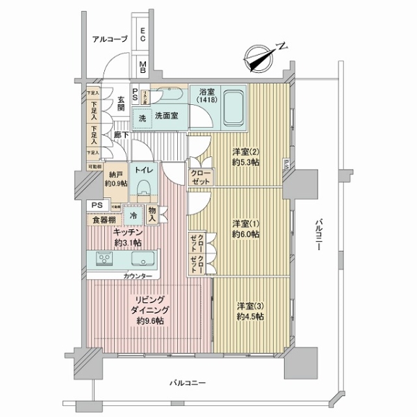 パークタワー八千代緑が丘の間取図