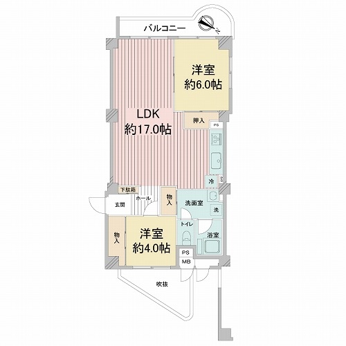 桜台ハイツ弐号棟の間取図