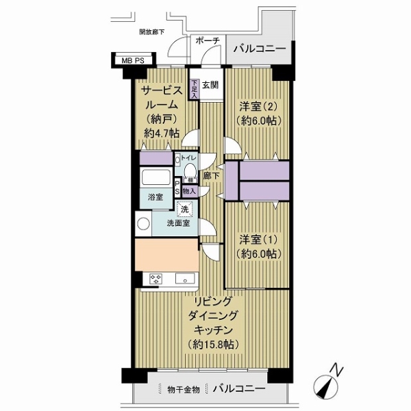 ラミーユ松戸ハイライズ壱号棟壱号棟（プルミエ棟）の間取図