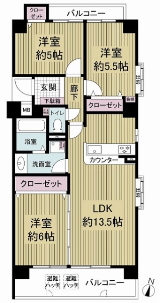 ユーハウス第５千代田の間取図