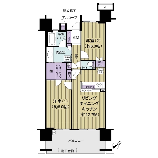 デュオシティウエストの間取図
