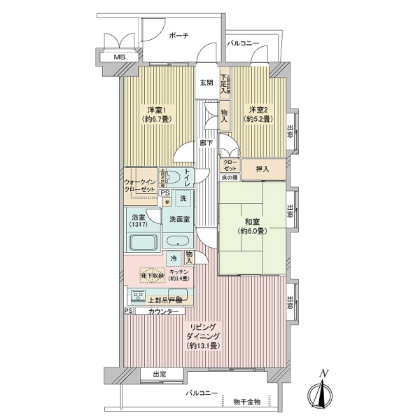 ルイシャトレ鶴見イーストコートの間取図