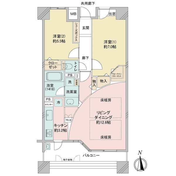 セレッソコート与力町公園アーバンズの間取図