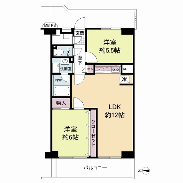 日商岩井中津マンションの間取図