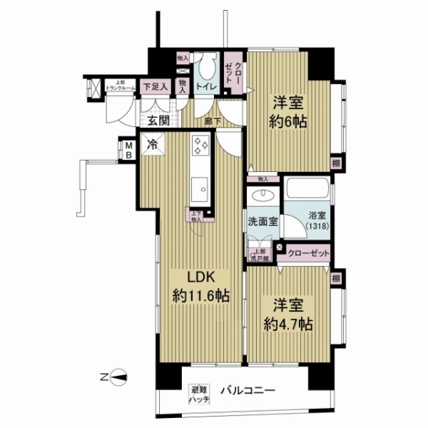 シャルムコート上野公苑の間取図