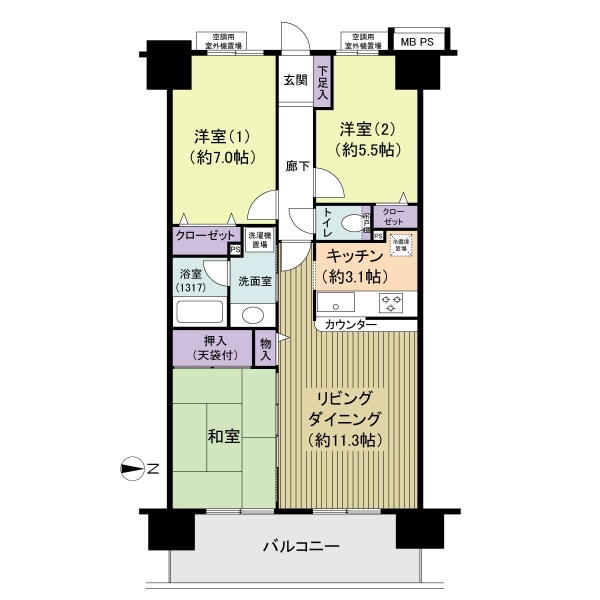 ライオンズステージキャピタルイーストの間取図