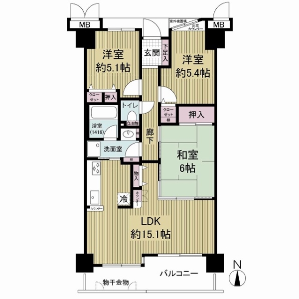 モンセーヌ守口の間取図