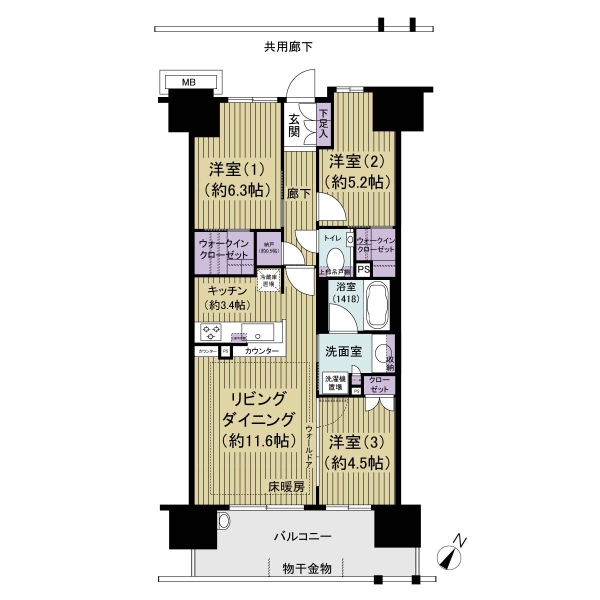プレミスト東京王子の間取図