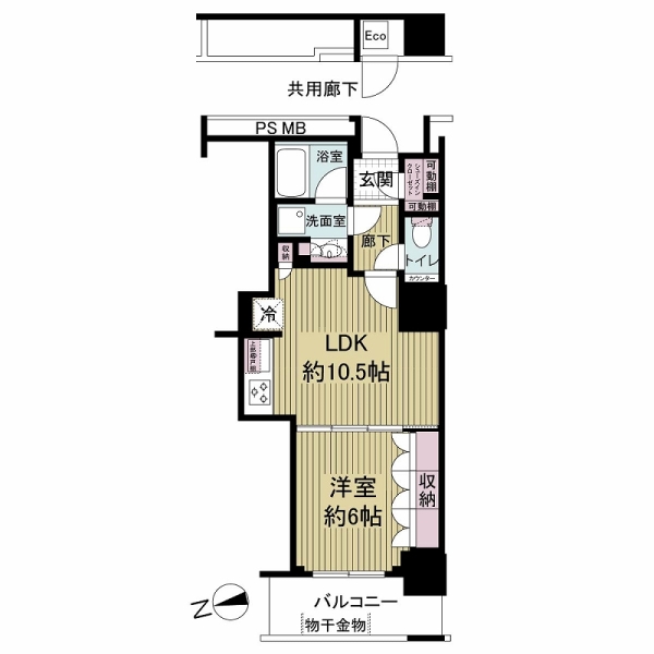 阿波座ライズタワーズ　フラッグ４６の間取図