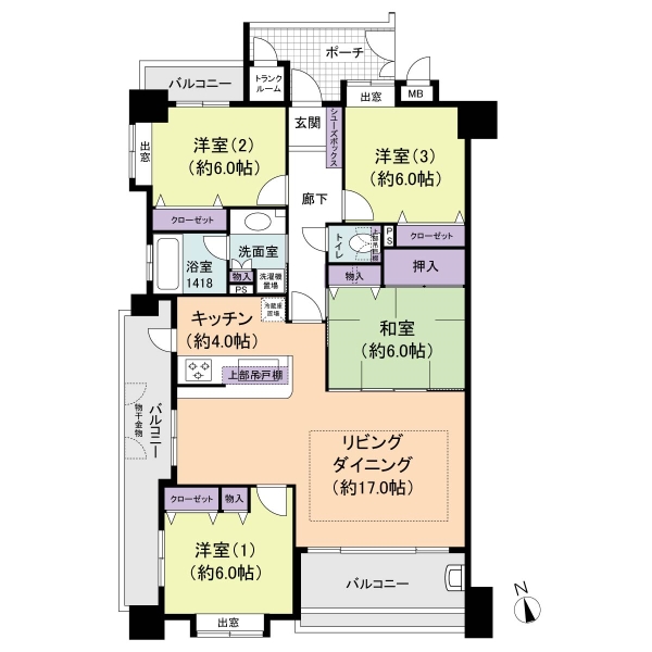 エンゼル西新サウスコートの間取図