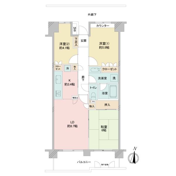 浦和南パーク・ホームズの間取図