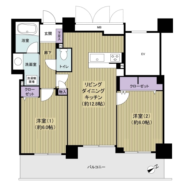 コルサム北千住の間取図