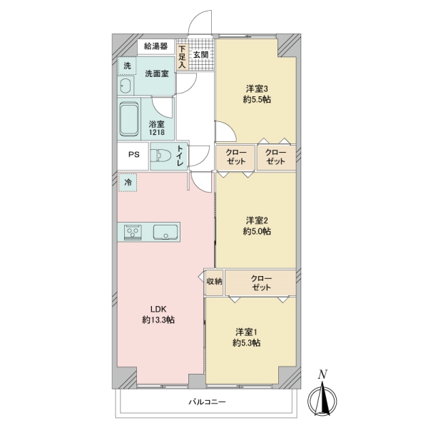 川崎セントラルコーポの間取図