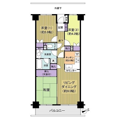 藤和シティコープ松戸IIの間取図