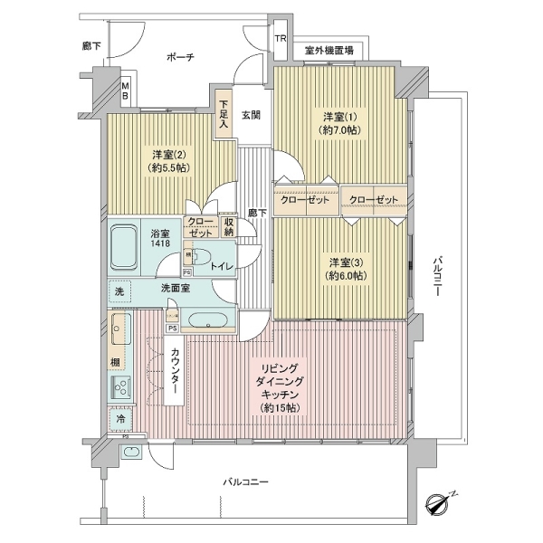 ラヴィドール元住吉の間取図