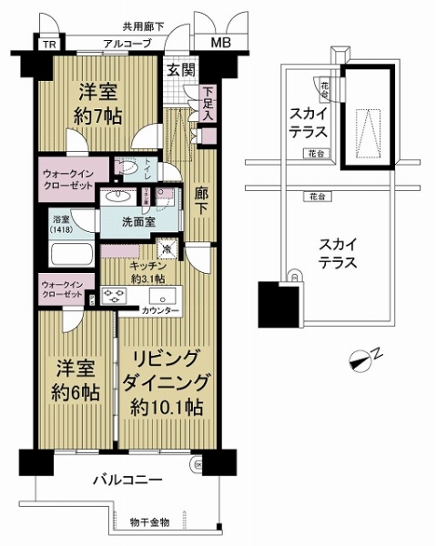 アルバックス覚王山ブランシェの間取図