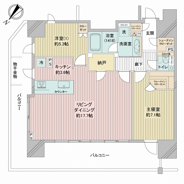 バンベールルフォン辰巳の間取図