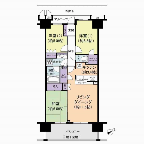 コロンブスシティの間取図