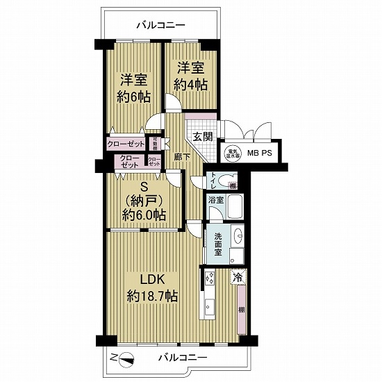 千里台スカイハイツC棟の間取図