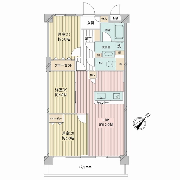 大倉山フラットの間取図
