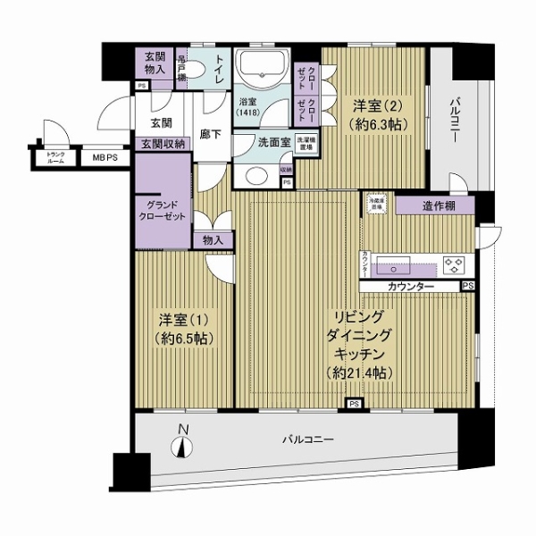 ライオンズ北千住マークレジデンスの間取図