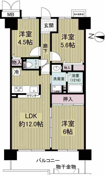レックスシティ・ウイング大阪の間取図