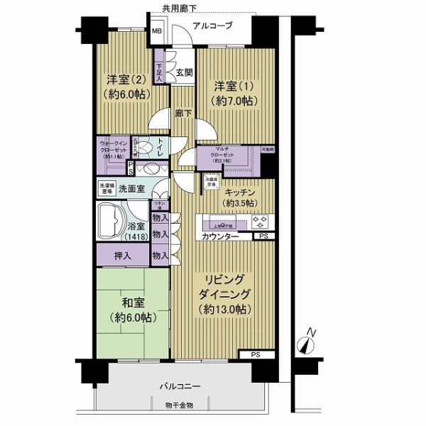 グランシーナ蘇我ザ・プレミアムの間取図
