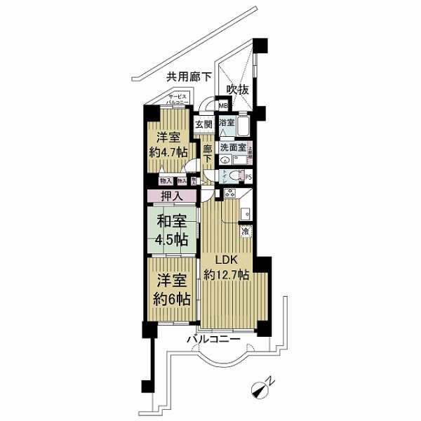 南海住吉清水丘グリーンコートの間取図