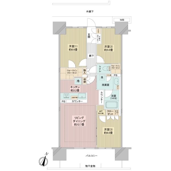 オーベルグランディオ平井の間取図