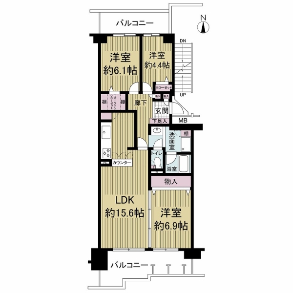 ベル・パークシティ画地II I棟の間取図