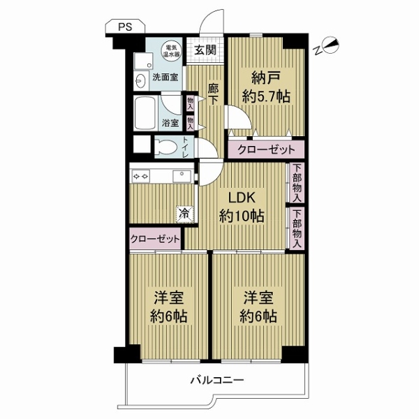 東大阪スカイハイツの間取図