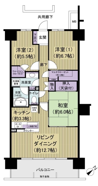 浜野レジデンスの間取図
