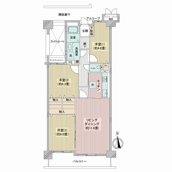 グリーンパーク大宮二号棟の間取図