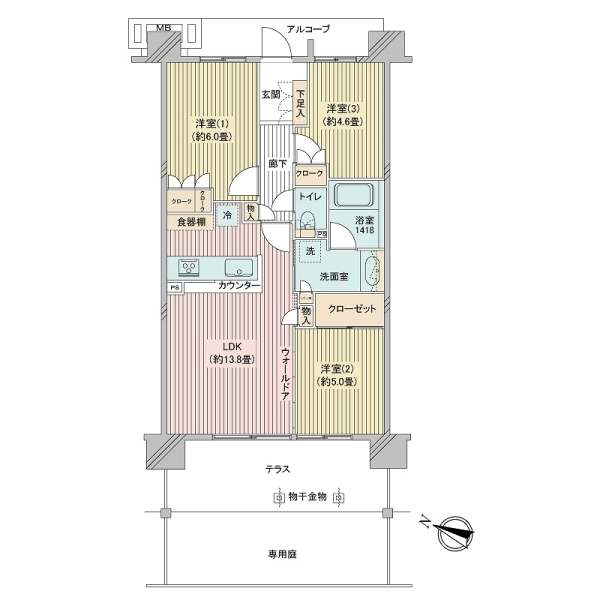 ザ・ガーデンズ東京王子カームコートの間取図