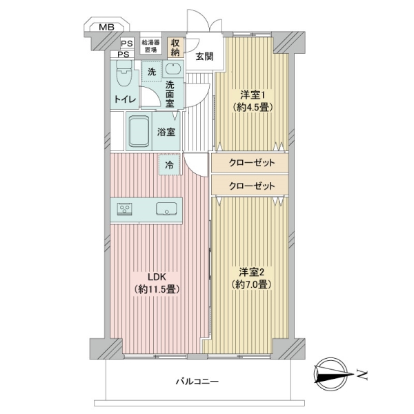 青木橋スカイハイツの間取図
