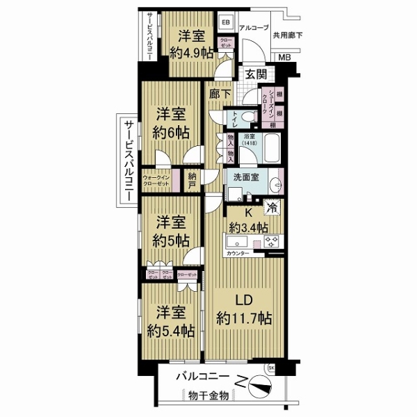 シエリア京都嵯峨嵐山の間取図