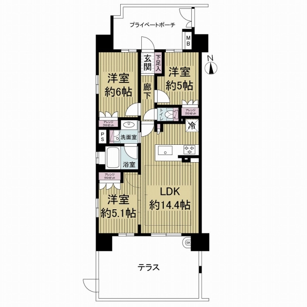 ファミリアーレ平安通の間取図